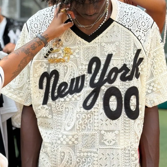 Custom Unisex New York Jersey Cream Color Size 2XL - Picture 3 of 6